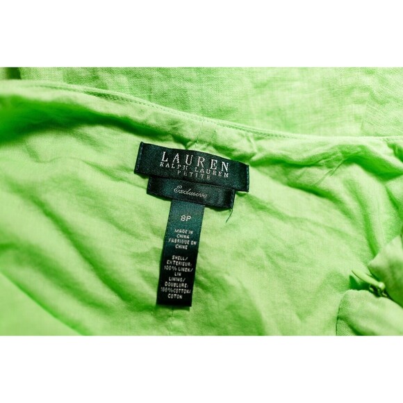 Lauren Ralph Lauren Petite 8P light green linen skirt - Picture 3 of 6